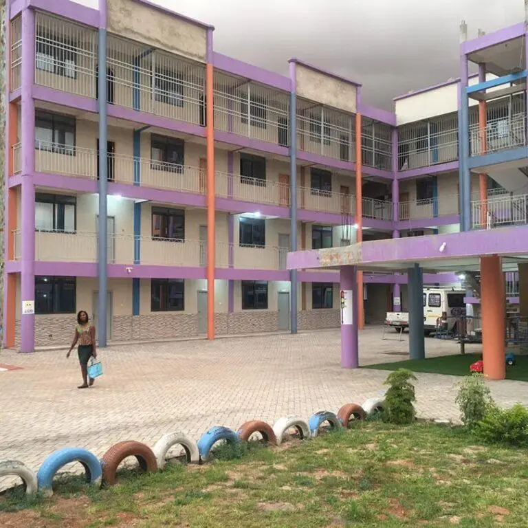 The main entrance gate of DavReg International School in Accra